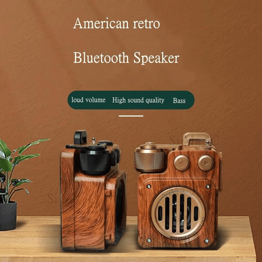 đài phát thanh không dây đài phát thanh retro bằng gỗ phong cách cổ điển