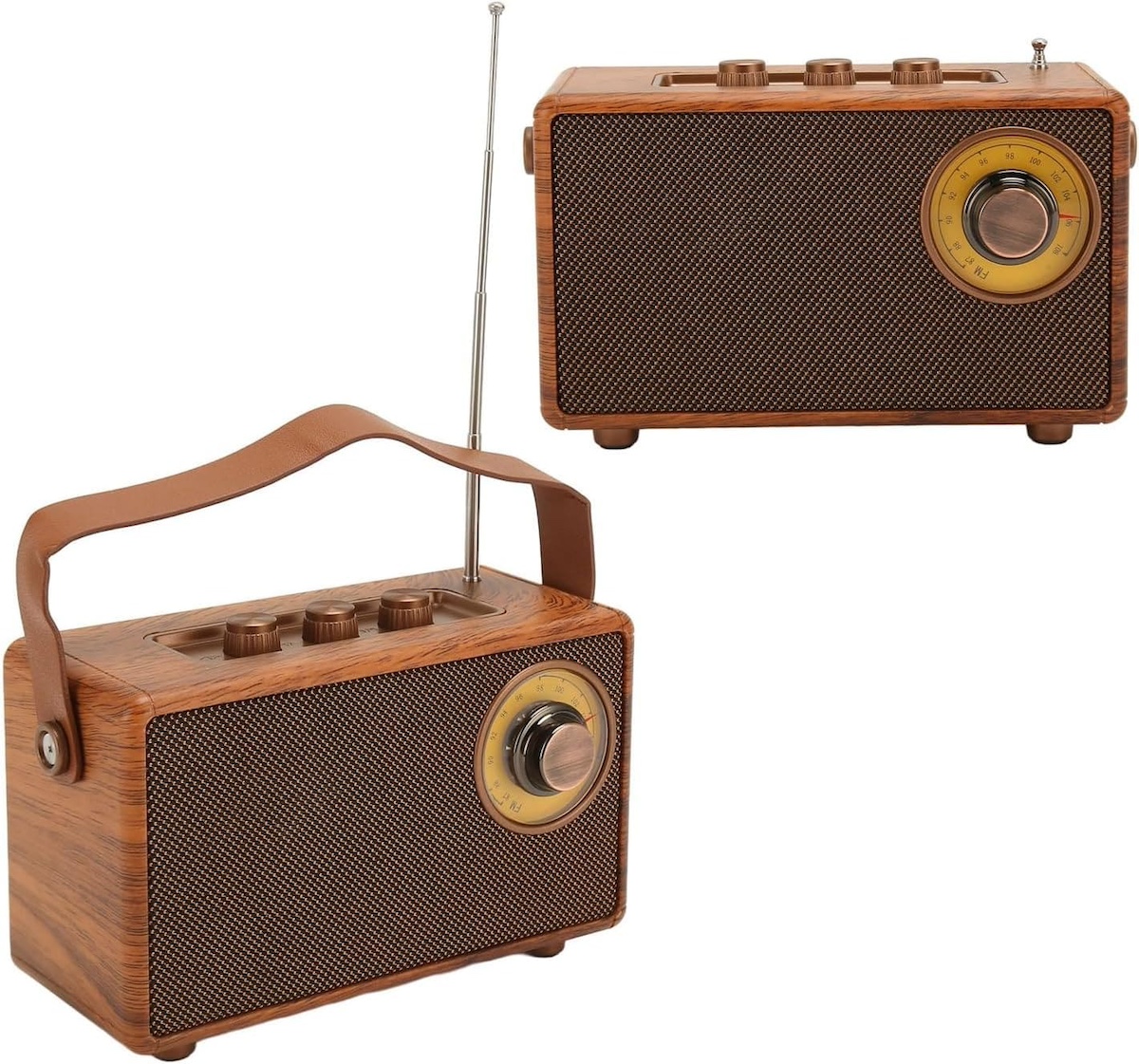 đài phát thanh mini nhỏ retro phong cách cổ điển bằng gỗ