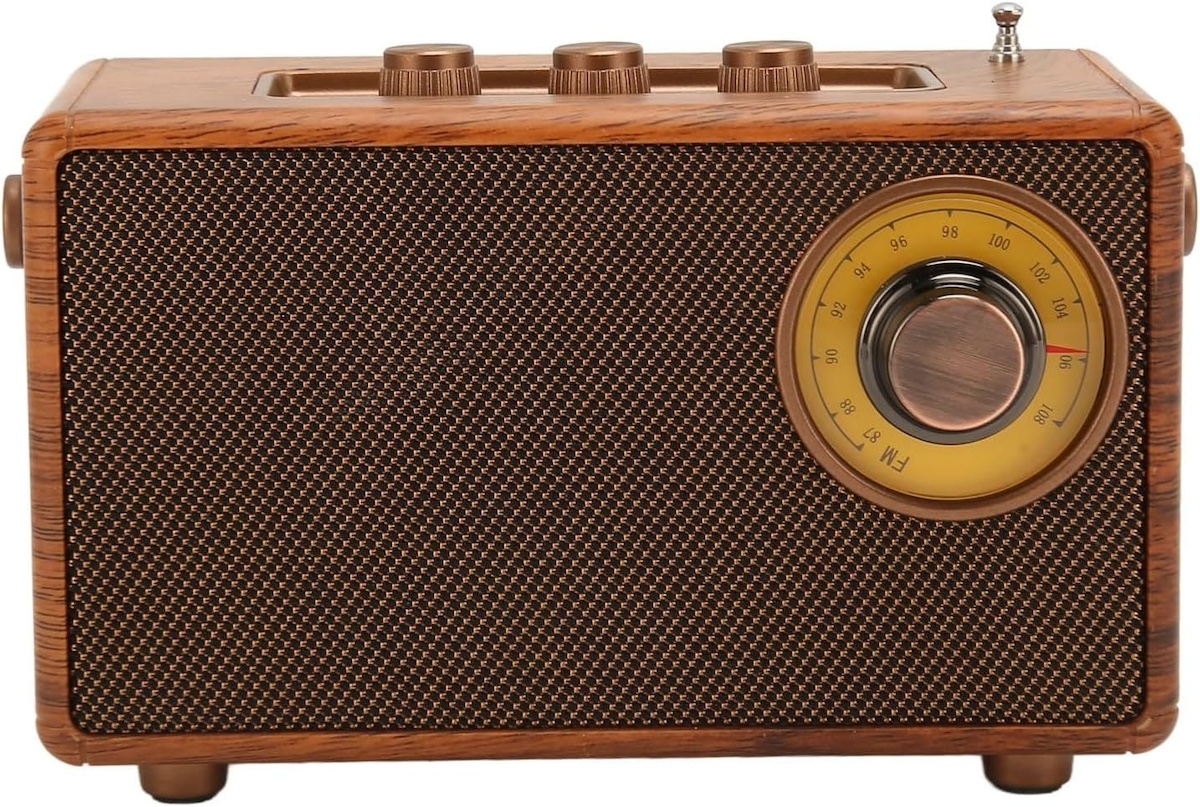 đài phát thanh retro phong cách cũ làm bằng gỗ cổ điển nhỏ nhỏ