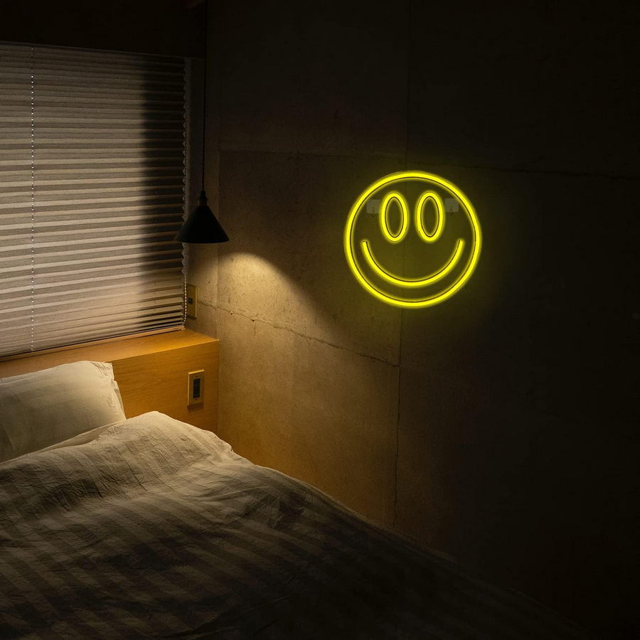 đèn mặt cười đèn LED khắc logo quảng cáo nụ cười