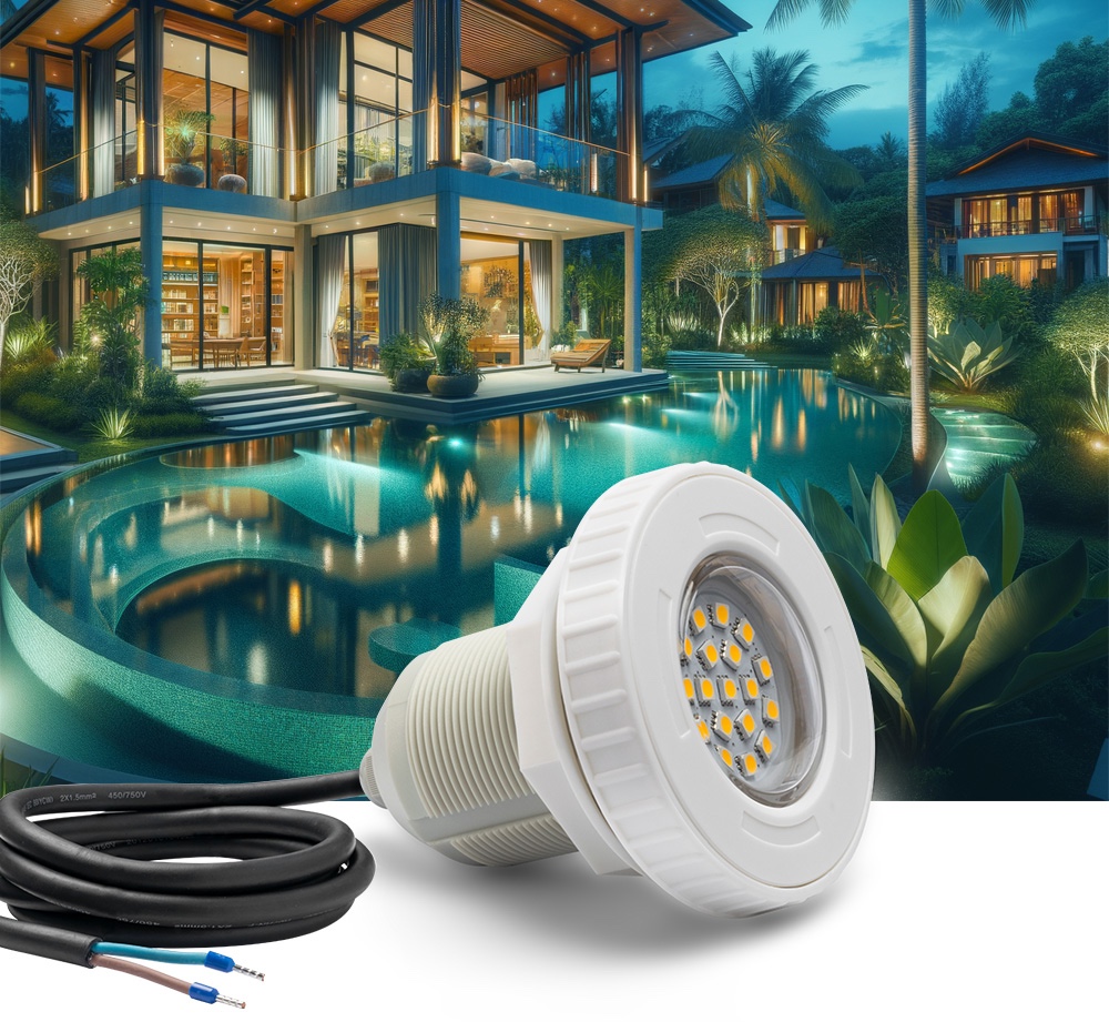 Đèn LED chiếu sáng hồ bơi hoặc ao (đài phun nước) - LED trắng 3000K trắng ấm