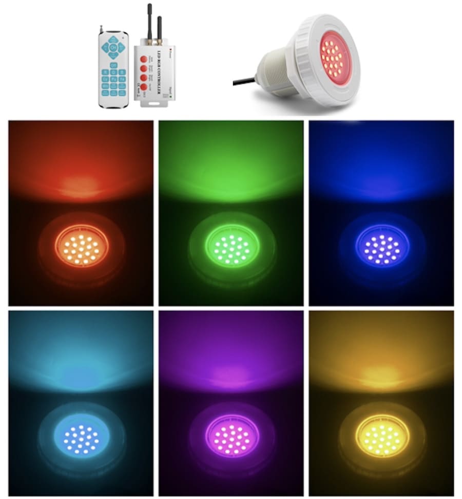 Đèn hồ bơi - Đèn LED RGB chiếu sáng màu hồ bơi, ao, đài phun nước