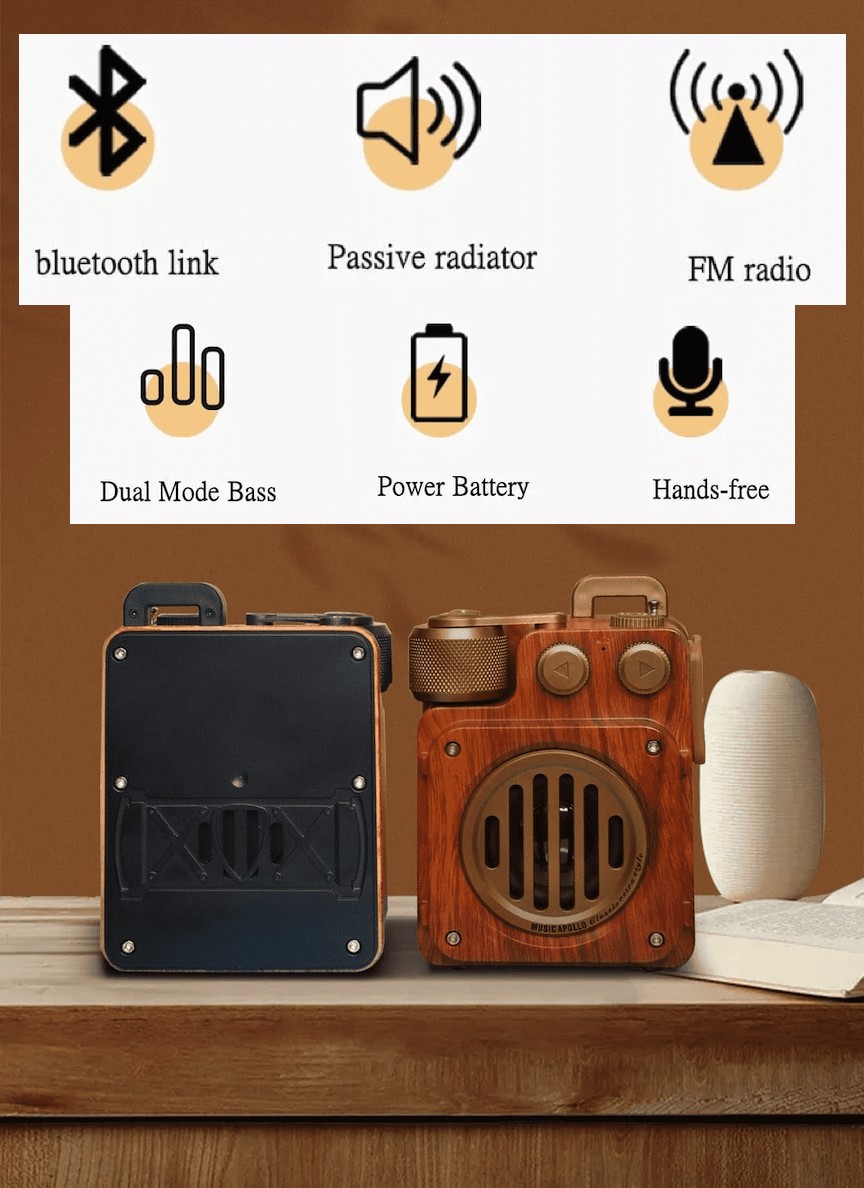 thiết kế cũ đài phát thanh cổ điển thiết kế retro gỗ