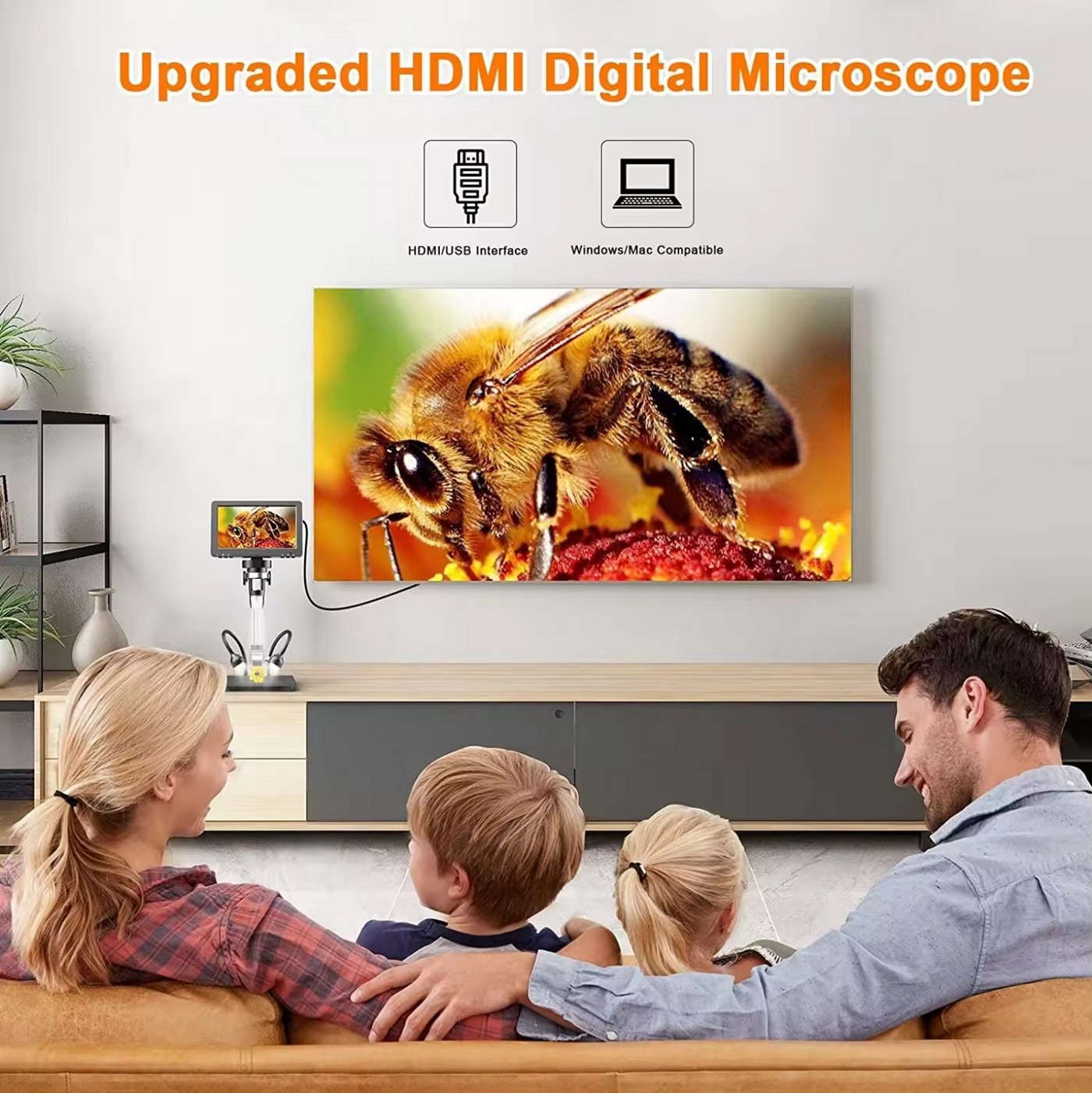 kính hiển vi với màn hình kỹ thuật số điện tử full hd cho máy tính, tivi có chức năng zoom